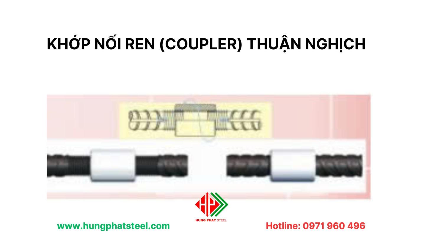 Coupler nối thép ren thuận nghịch