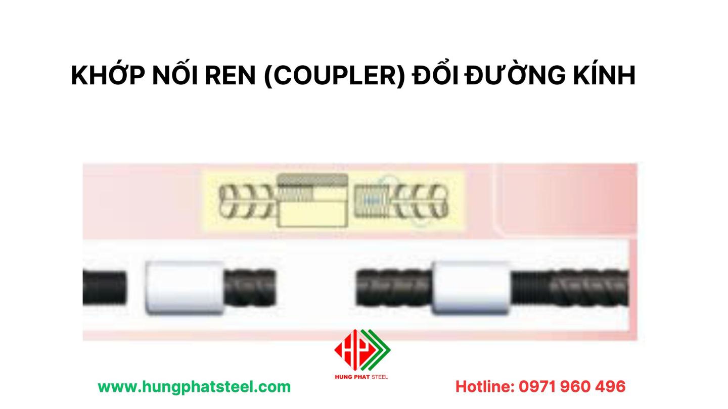 Coupler nối thép ren đổi đường kính