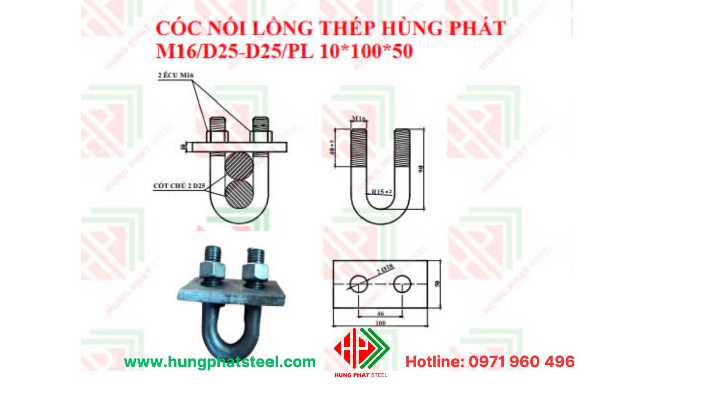 Cóc nối thép M16-D25-D25